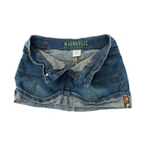 Image 1 of Hydraulic Denim Mini Skirt
