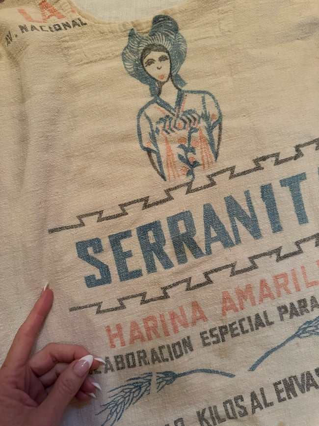 antique Oaxacan flour sack shirt 