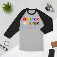 Image 1 of Quilter3x distressed 3/4 sleeve raglan shirt