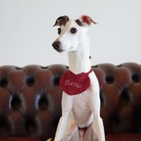 Image 3 of EMBROIDERED HEART BIB MAROON