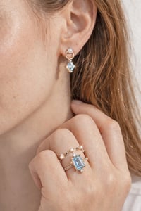 Image 3 of Blue Topaz Door Knocker Earring