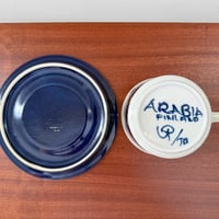 Image 4 of Arabia Finland Anemone Tea Cup with Blue Saucer