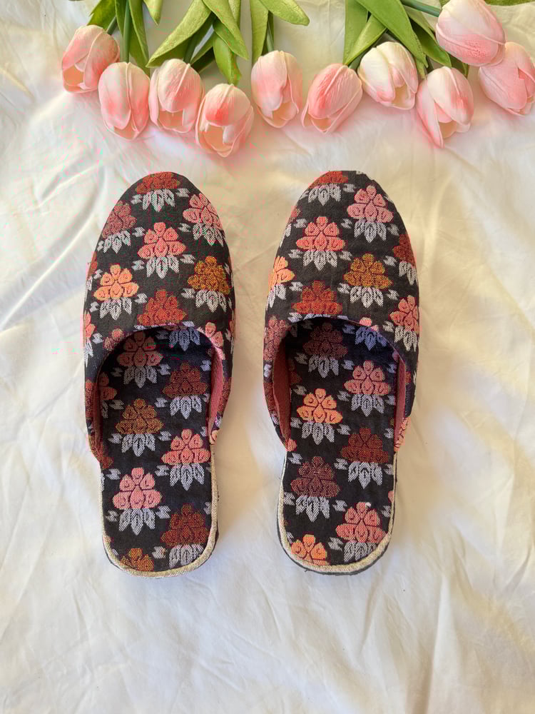 Image of Black dhaka slippers 