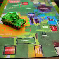 Image 12 of TANK GIRL ACTIONBOX CUSTOM DIECAST NEON GREEN STEALTH TANK - PLINTH EDITION