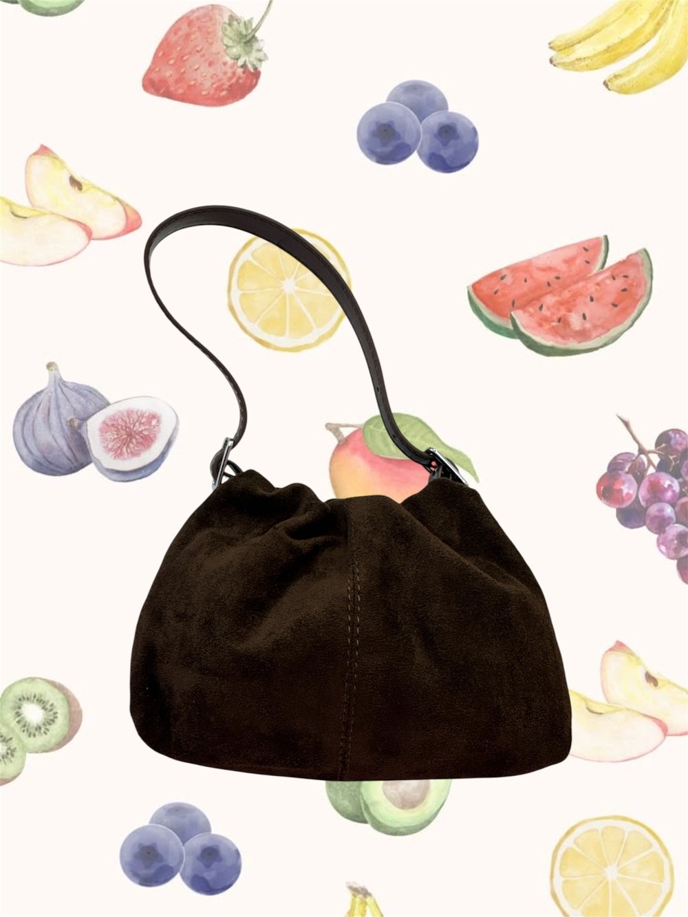 Image of Faux Suede Bucket Bags 🍎🍏🍌