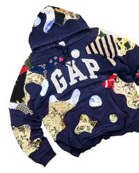 Image 3 of Ree-worked 1 of 1 GAP. Batik Flow Patchworks Hoodie Size S/M