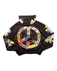 Image 5 of Re-worked 1 of 1 Batik Peace Bloom Patchworks Hoodie Size XL
