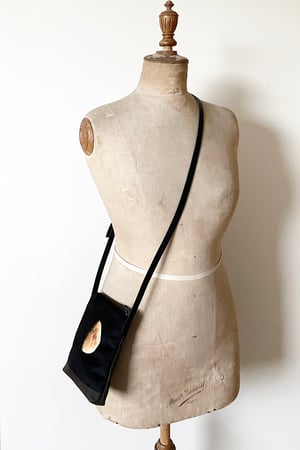 Image of Moon, crossbody velvet and waxed canvas phone bag