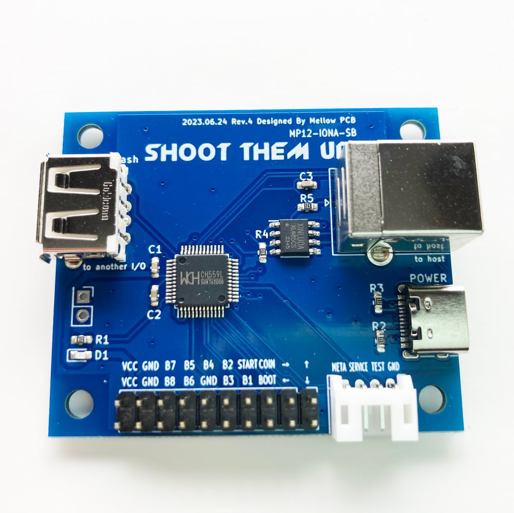 Image of MP12-IONA-SB JVS “Arcade Stick” Controller PCB Rev. 4 (Brook Compatible)