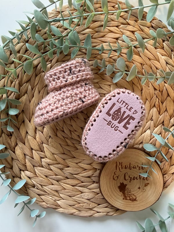 Image of Crcohet Love Bug Booties 