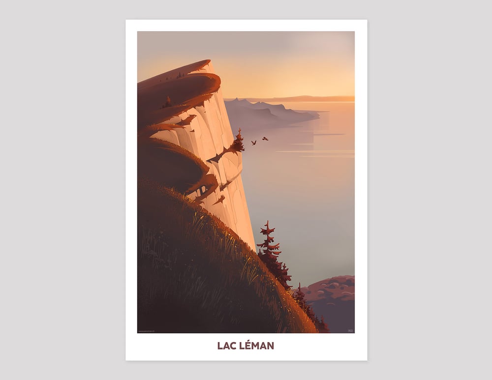Image of Affiche "Lac Léman - Rochers de Naye"