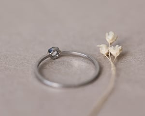 Image of Platinum 3mm rose-cut diamond ring (LON243)