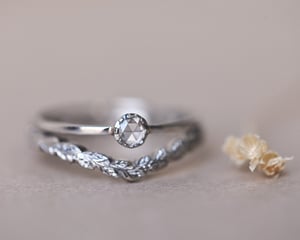 Image of Platinum 3mm rose-cut diamond ring (LON243)