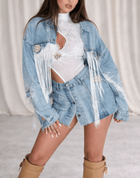 Image 1 of Bleached Denim Reworked Co-Ord 