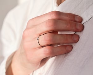 Image of Platinum 3mm rose-cut diamond ring (LON243)