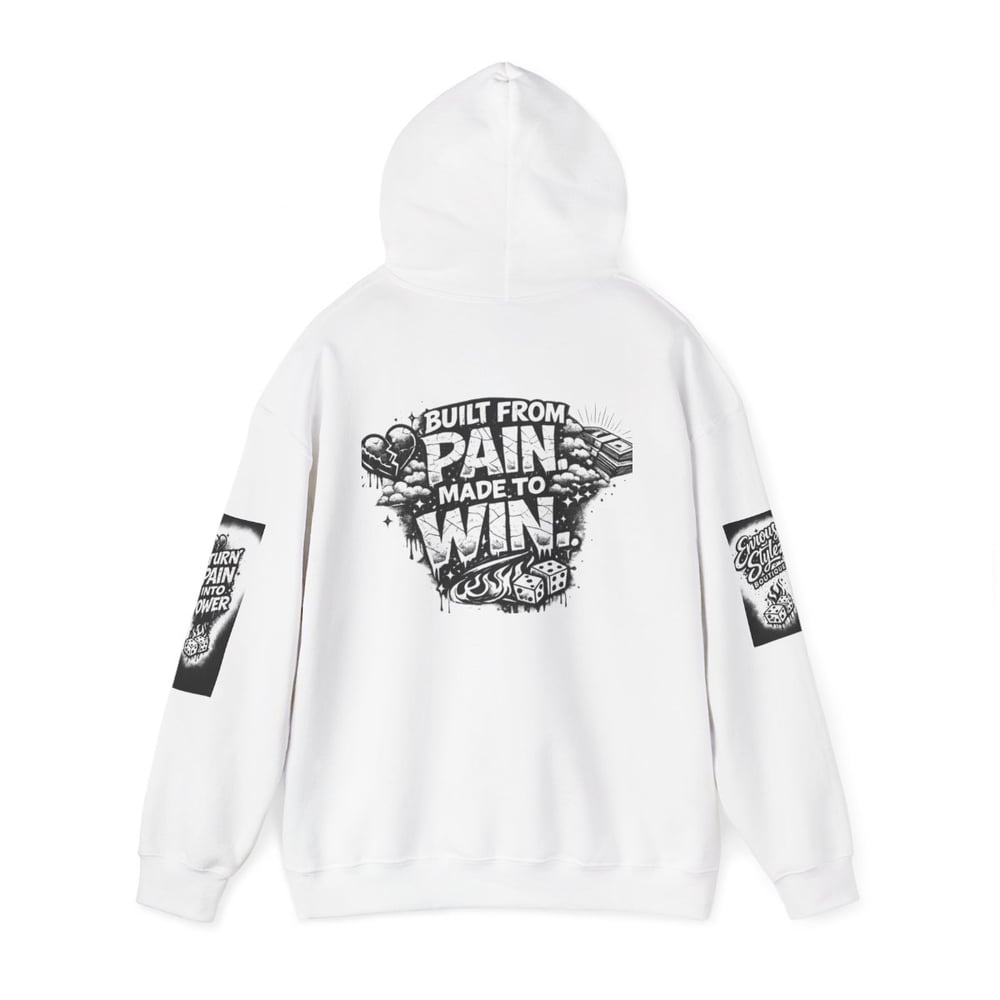 Image of Hoodie - Built From Pain Made To Win Inspirational Graphic Hoodie