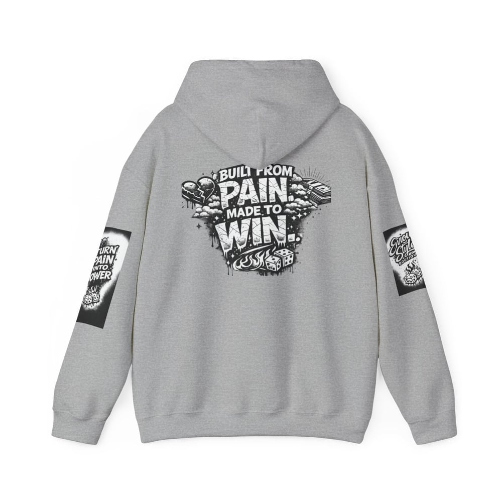 Image of Hoodie - Built From Pain Made To Win Inspirational Graphic Hoodie