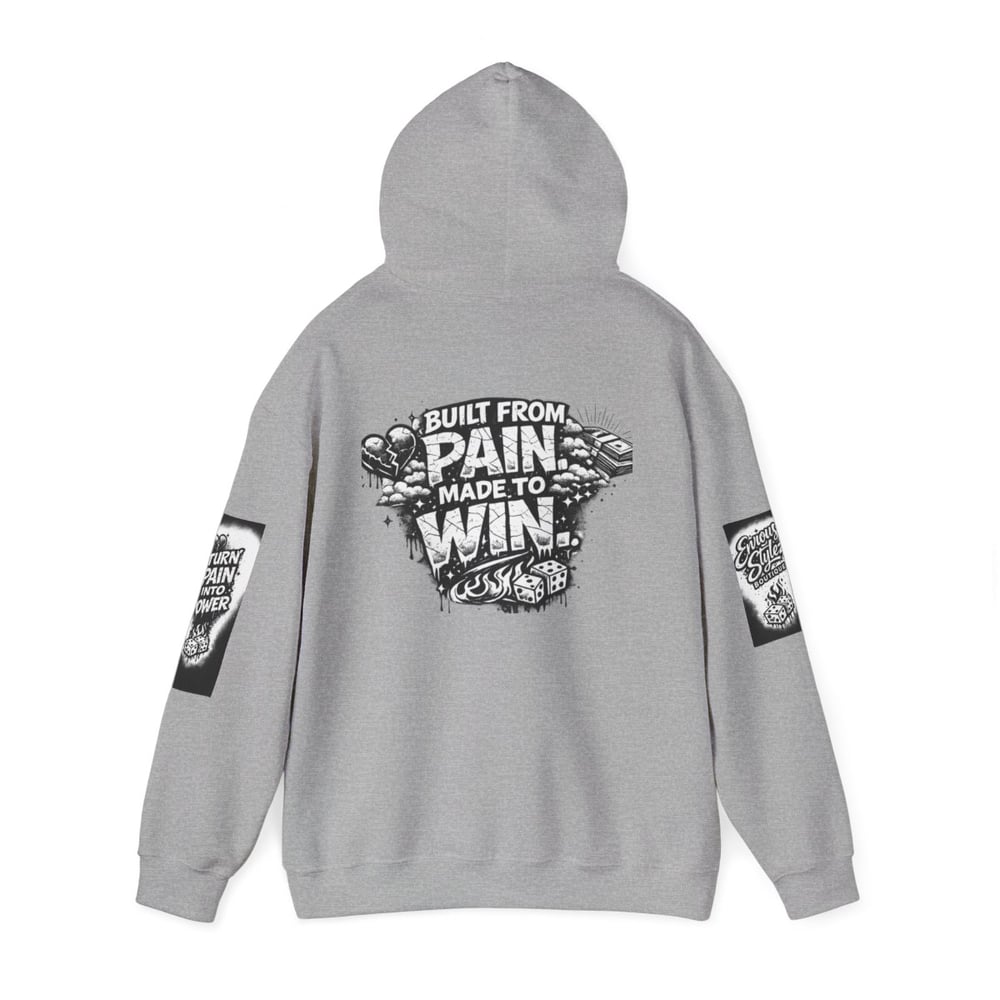 Image of Hoodie - Built From Pain Made To Win Inspirational Graphic Hoodie