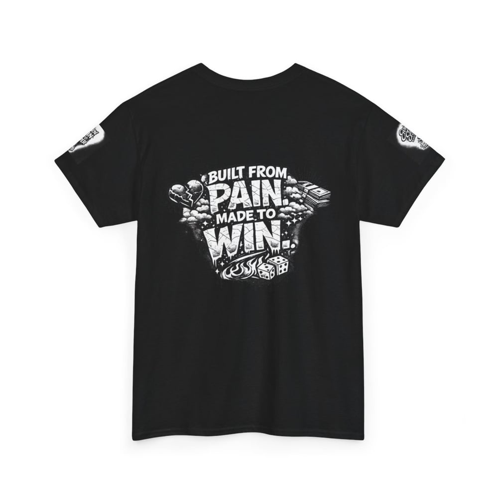 Image of Motivational Graphic Tee — “I Turn Wounds Into Wins” / Built From Pain Made To Win