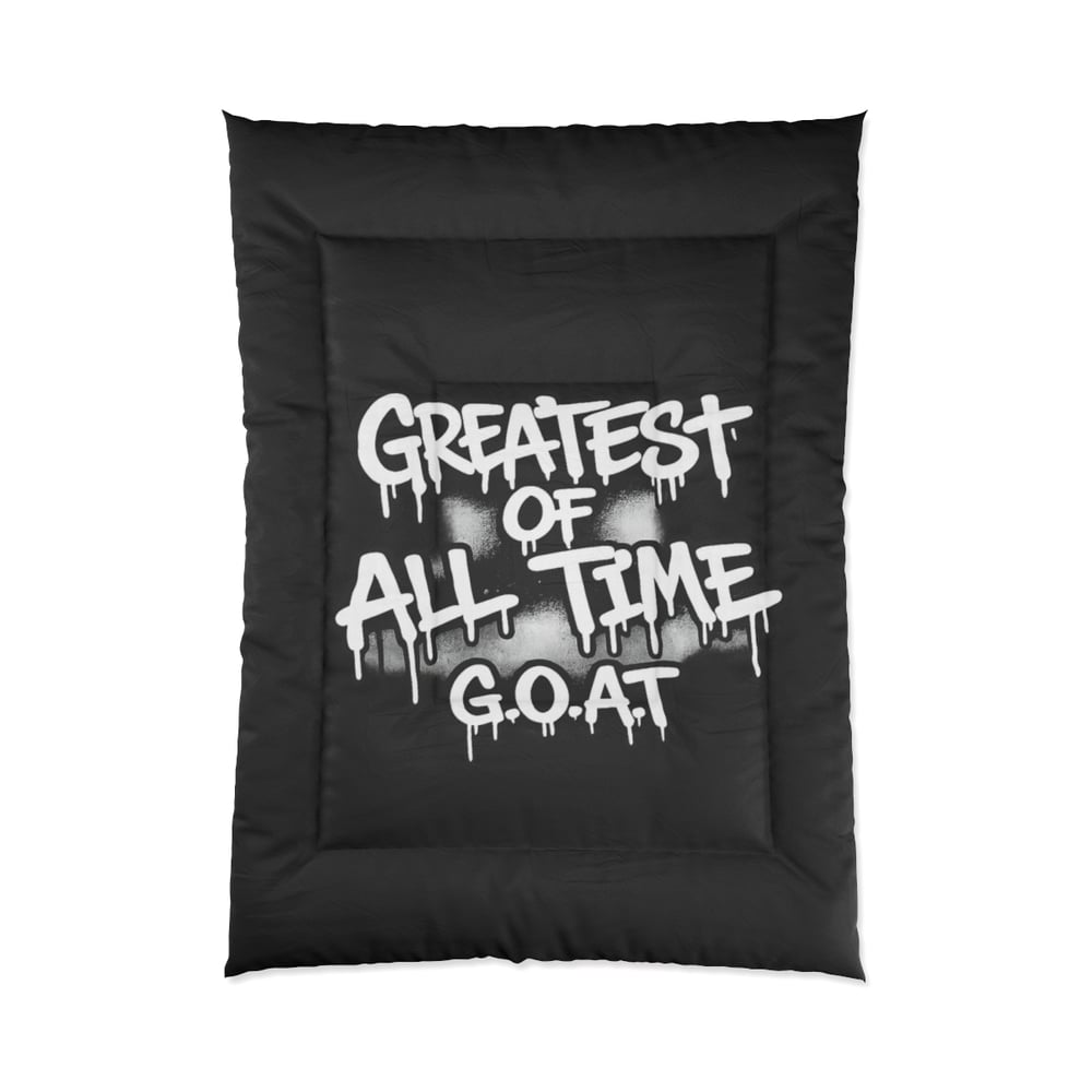 Image of GOAT 'Greatest of All Time' Black Comforter – Urban Graffiti Bedding