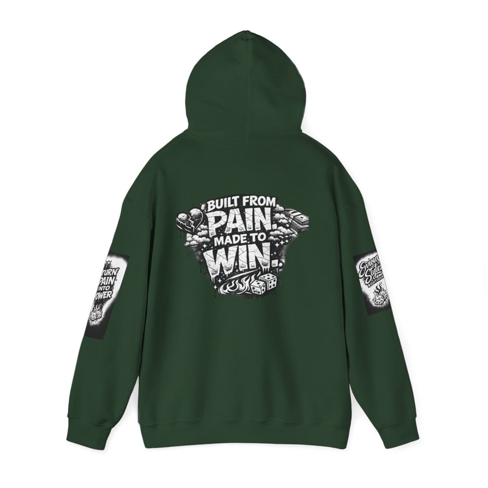Image of Hoodie - Built From Pain Made To Win Inspirational Graphic Hoodie