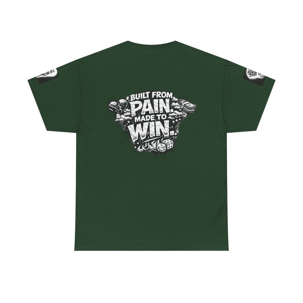 Image of Motivational Graphic Tee — “I Turn Wounds Into Wins” / Built From Pain Made To Win