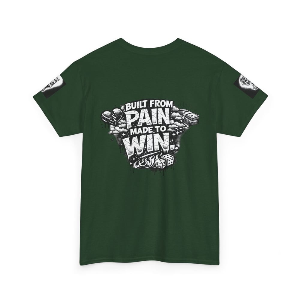 Image of Motivational Graphic Tee — “I Turn Wounds Into Wins” / Built From Pain Made To Win