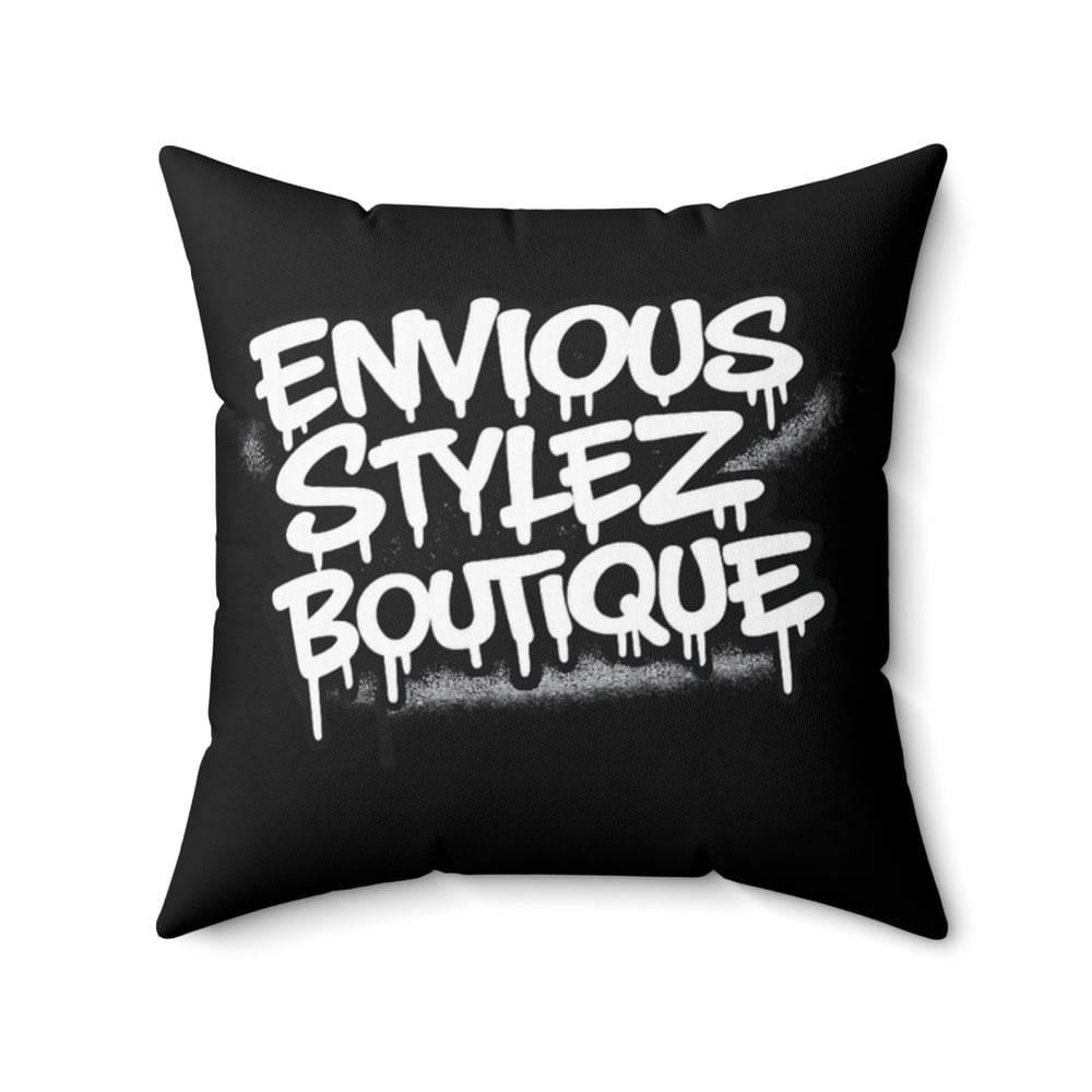Image of Graffiti Script Throw Pillow — "Greatest of All Time" / "Envious Stylez Boutique"