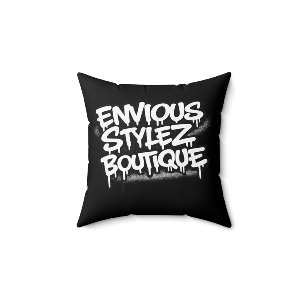 Image of Graffiti 'Greatest of All Time (G.O.A.T.)' Black Decorative Pillow