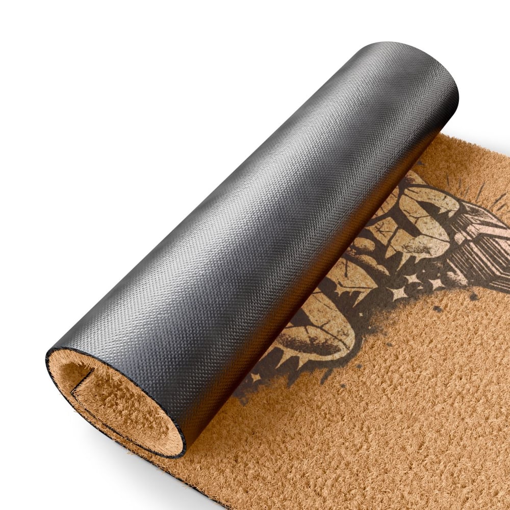 Image of Doormat — 'I Turn Wounds Into Wins' Motivational Coir Welcome Mat