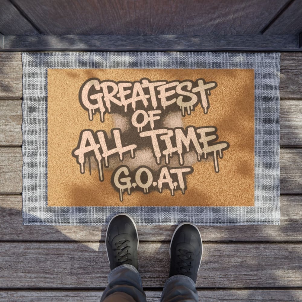 Image of G.O.A.T. Doormat — "Greatest of All Time" Graffiti Welcome Mat