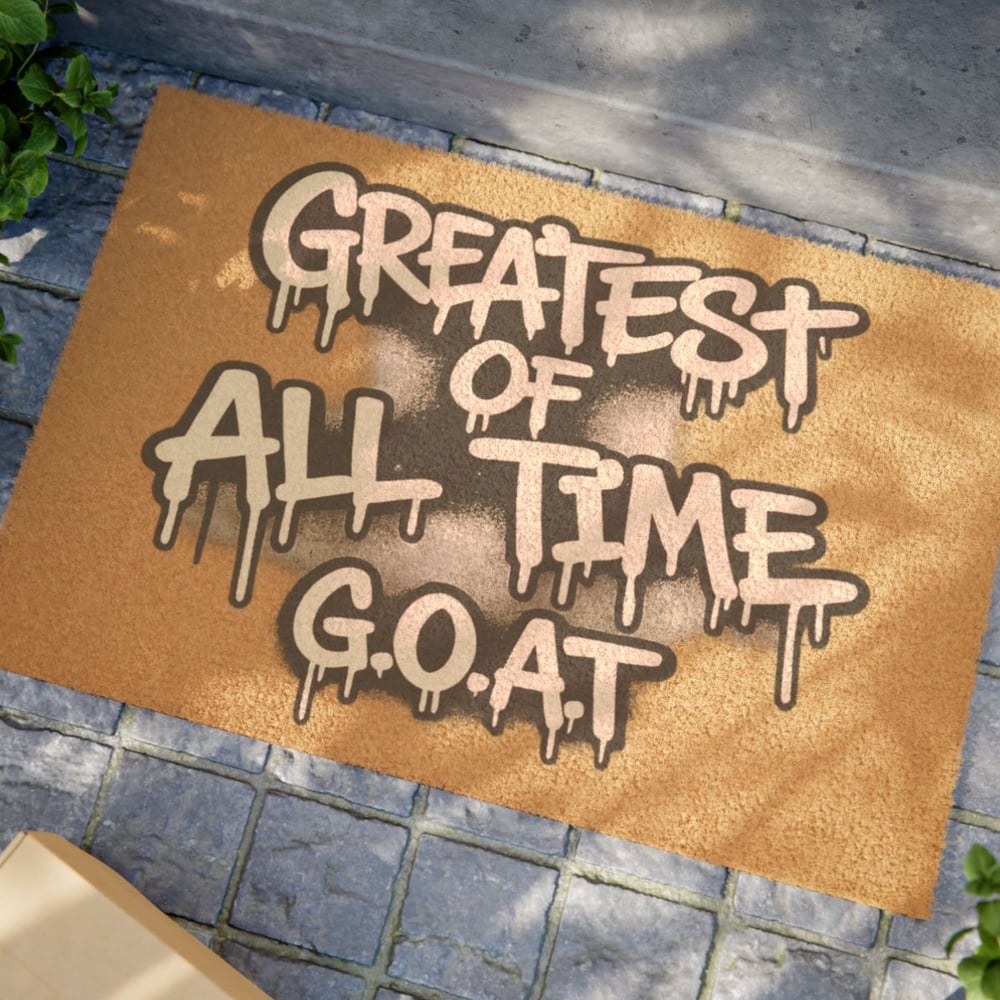 Image of G.O.A.T. Doormat — "Greatest of All Time" Graffiti Welcome Mat