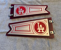RED/CHROME FLAGS (PAIR) “LA” 