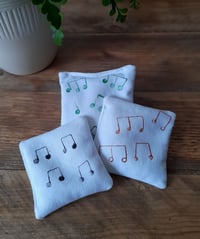 Image 3 of Handprinted Lavender Bag Bundle – Musical Notes Design