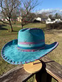 Image 2 of “Electric Avenue” Cowboy Hat with Tooled Paisley Leather