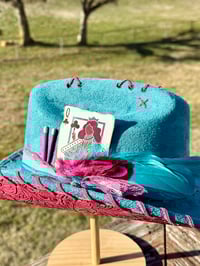 Image 4 of “Electric Avenue” Cowboy Hat with Tooled Paisley Leather