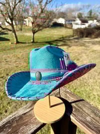 Image 6 of “Electric Avenue” Cowboy Hat with Tooled Paisley Leather