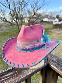 Image 1 of “High Stakes Darling” Cowboy Hat with Tooled Paisley Leather