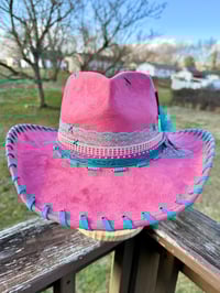 Image 5 of “High Stakes Darling” Cowboy Hat with Tooled Paisley Leather