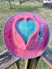 Image 3 of “High Stakes Darling” Cowboy Hat with Tooled Paisley Leather