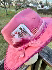 Image 11 of “Rosé at Sundown” Cowboy Hat with Tooled Paisley Leather