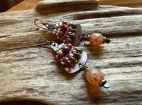 Image 1 of Alegria Alegria in Pink beaded earrings / n70