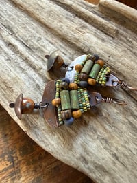 Image 4 of Alegria Alegria in earthy color beaded earrings/ n17