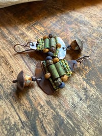 Image 3 of Alegria Alegria in earthy color beaded earrings/ n17