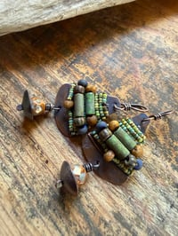 Image 6 of Alegria Alegria in earthy color beaded earrings/ n17
