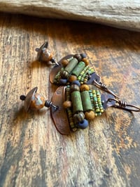 Image 7 of Alegria Alegria in earthy color beaded earrings/ n17