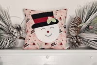 Image 1 of Pastel Snowman Mini Pillow