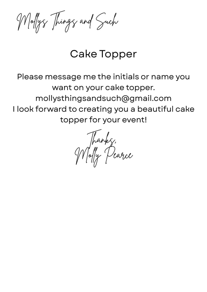 Image of Monogram Baby Bottle Cake Topper