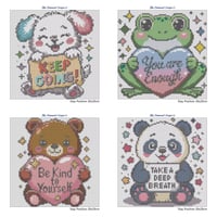 Image 3 of Stay Positive Mini Diamond Painting Kit by MonsterWorld