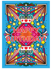 Image 3 of Happy Birthday Blue A6 Card 